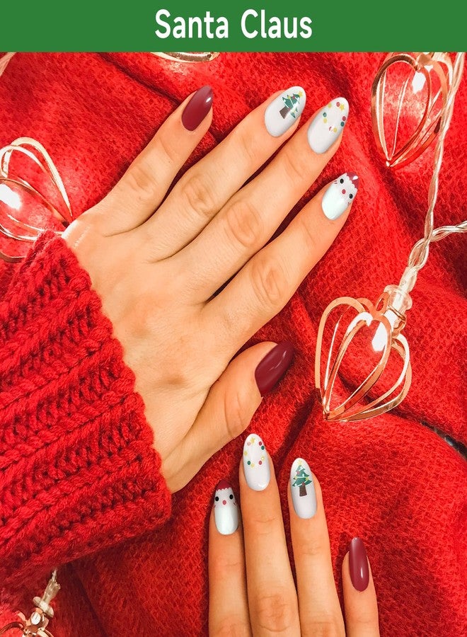 DUKASOU Christmas Semi Cured Gel Nail Strips, Santa Claus | 28 pcs Gel Nail Strips Work with Any UV Lamp, Salon Quality UV Nails Stickers, Easy to Apply for Home Christmas Nails DIY - Image 4